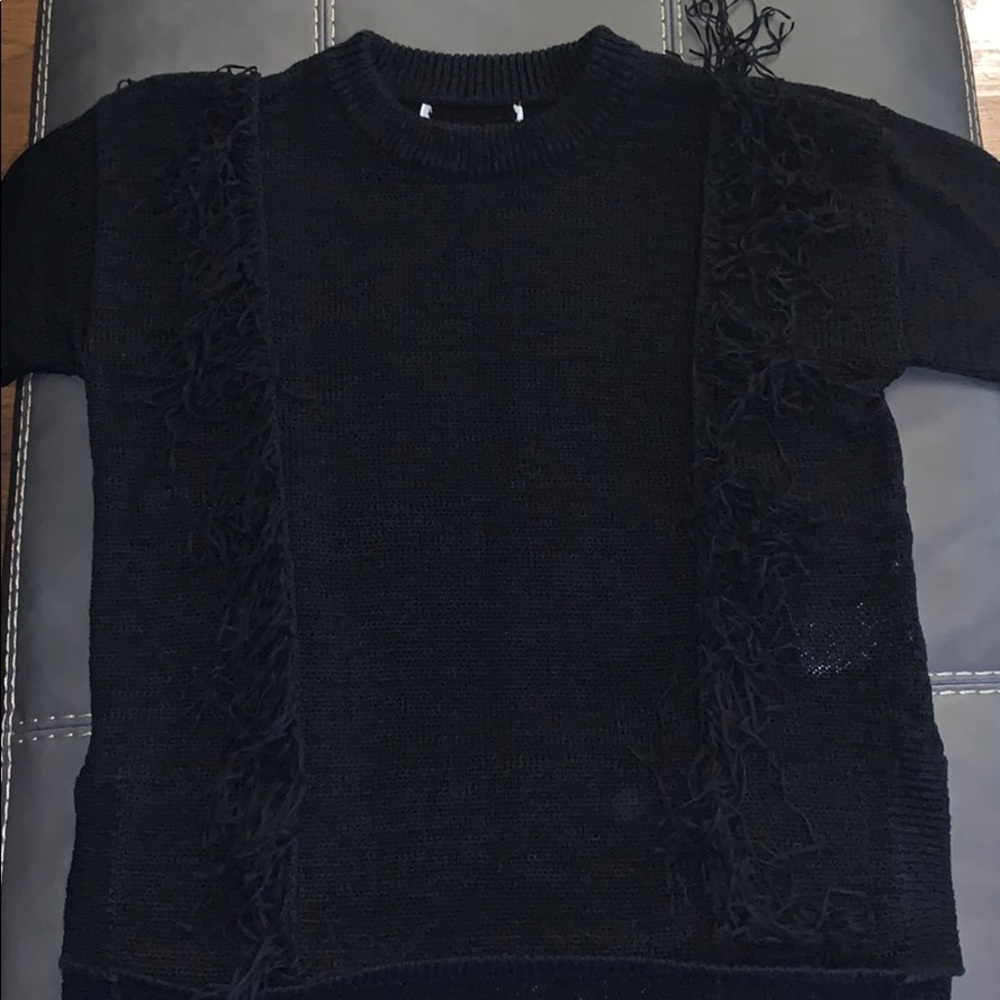 Black fringe Michael Kors top